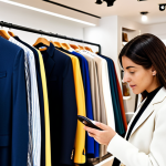 Home 8 Retail Experience Enhancement**
"A brightly lit modern Italian clothing boutique, a stylishly dressed woman browsing racks of clothes, receiving a personalized offer notification on her smartphone, fully clothed, modest attire, safe for work, appropriate content, perfect anatomy, natural proportions, professional photography, high quality, family-friendly atmosphere, showcasing Italian fashion, clean and inviting environment."
**