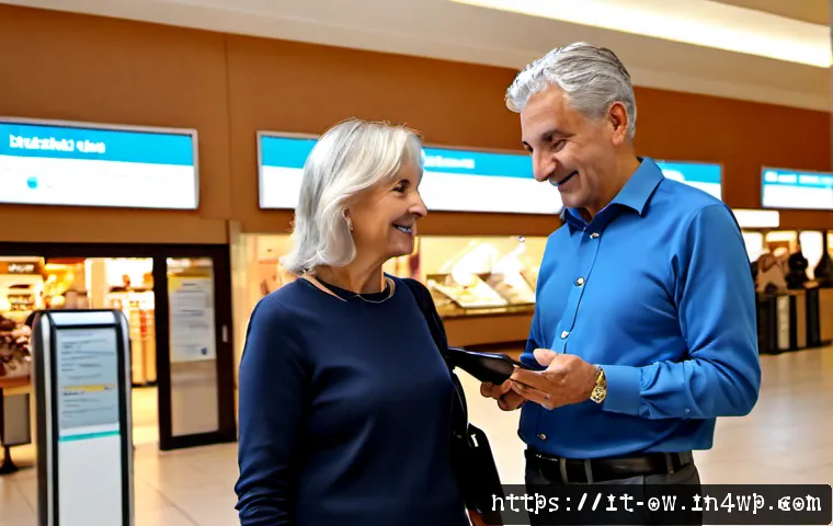 Home 10 실내 위치 추적 기술의 소비자 피드백 활용 - Photorealistic Italian shopping mall interior, an older Italian couple using a simple smartphone nav...
